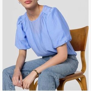 Karl Lagerfeld Paris Women's Puff Sleeve Organza Blouse